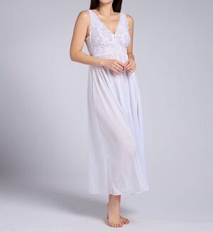 Shadowline Silhouette Lace Bodice Gown With Added Support Lilac Purple Medium